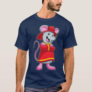 T-shirt Souris en pompier avec casque