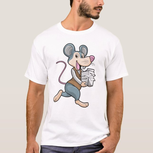 T-shirt Souris en tant que secrétaire avec papier (Devant)