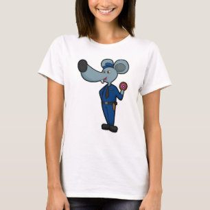 T-shirt Souris en tant qu'officier de police avec Donut