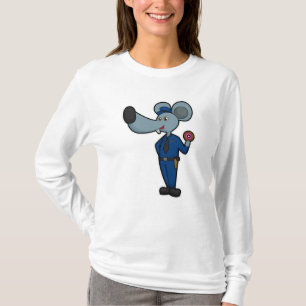 T-shirt Souris en tant qu'officier de police avec Donut