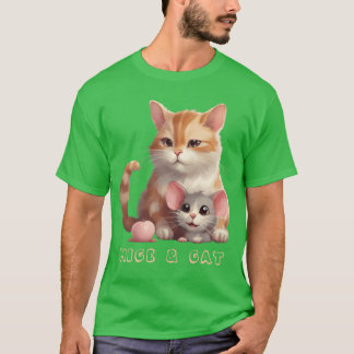 T-shirt Souris et chat drôles d'animaux