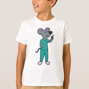T-shirt Souris infirmière à la vaccination avec seringue