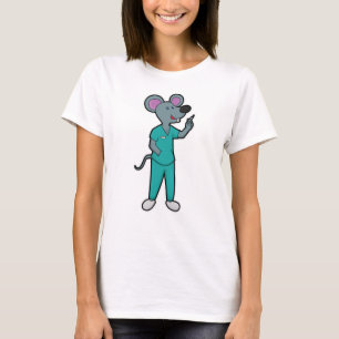 T-shirt Souris infirmière à la vaccination avec seringue