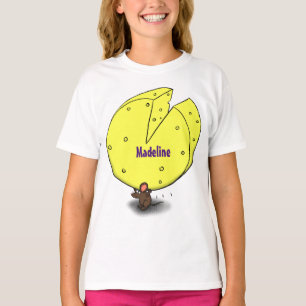 T-shirt Souris mignonne avec dessin animé au fromage