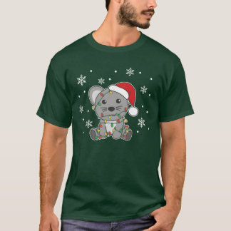 T-shirt Souris Noël Animaux d'hiver Souris amie