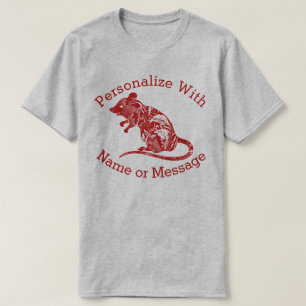 T-shirt Souris / Souris à motifs floraux PERSONNALISÉS