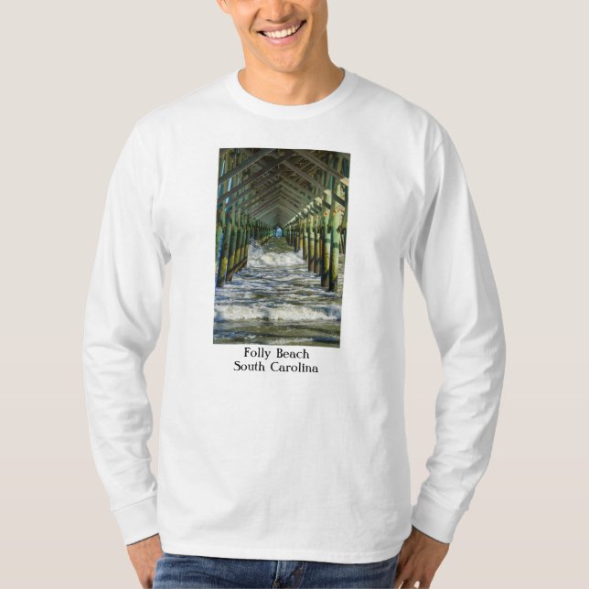 T-shirt Sous Folly Beach Pier (Devant)
