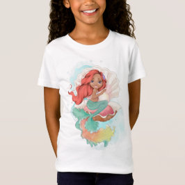 T-Shirt Sous la sirène de mer (Cheveux rouges) dans la coq