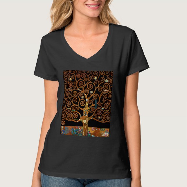 T-shirt Sous l'arbre de la vie, par Gustav Klimt, (Devant)