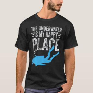 T-shirt Sous l'eau est mon endroit heureux Drôle de plonge