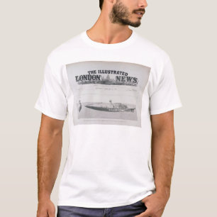 T-shirt Sous-marin de descente et en hausse du déplacemen