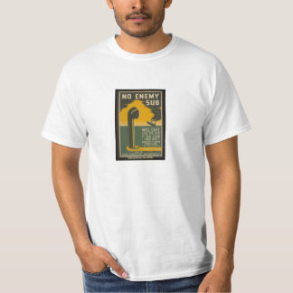 T-shirt Sous-marin ennemi, tee - shirt vintage d'affiche