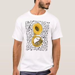 T-shirt Sousaphone Notes musicales Musicien de laiton