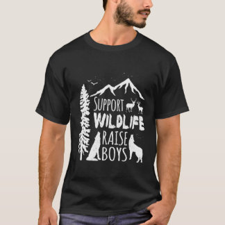 T-shirt Soutenez La Faune Lever Garçons Longs Chemise À Ma