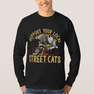 T-shirt Soutenez les chats de rue locaux ! Raccoon, Skunk