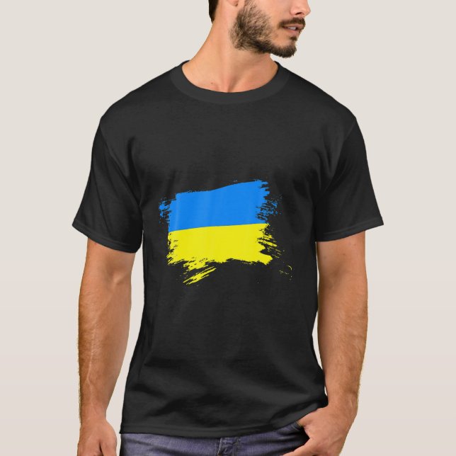 T-shirt Soutenez l'Ukraine Drapeau de la fierté ukrainienn (Devant)