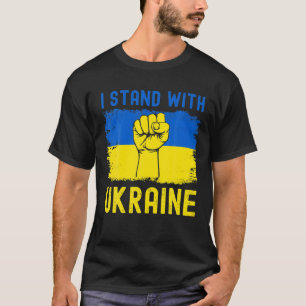 T-shirt Soutenez L'Ukraine Drapeau I Avec L'Ukraine, Anti