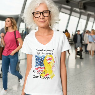 T-shirt Soutenez nos troupes Sensibilisation jaune Ruban c