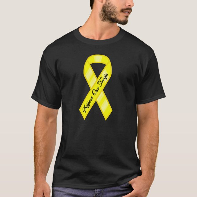 T-shirt Soutenez notre ruban jaune de troupes (Devant)