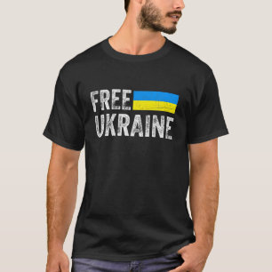 T-shirt Soutenez Ukraine I Stand With Ukraine Flag Free Uk