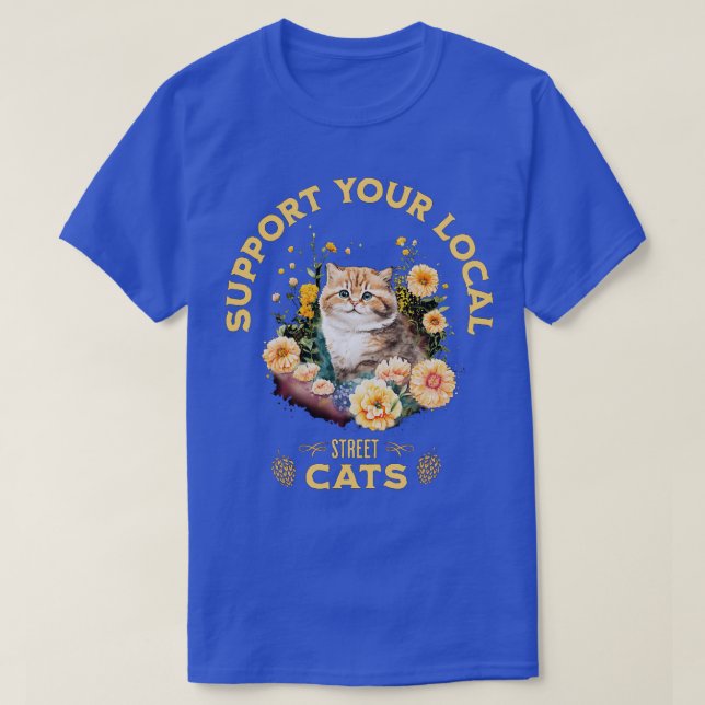 T-shirt Soutenez vos chats de rue locaux 2 (Design devant)