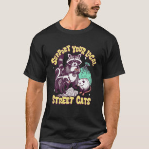T-shirt Soutenez vos chats de rue locaux drôle de raton la