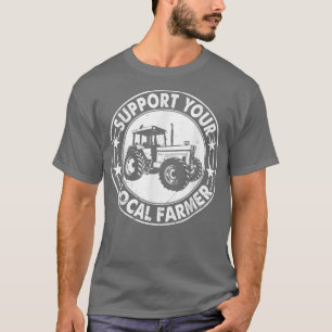T-shirt Soutenez Votre Local Funky Farmer Grain Hommes Fem