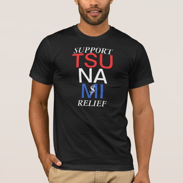 T-SHIRT SOUTENIR L'ALLÉGEMENT DU TSUNAMI (Devant)