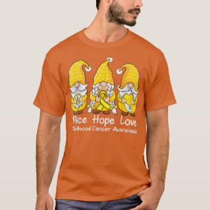 T-shirt Soutenir Peace Hope Love Chilhood Cancer Awareness