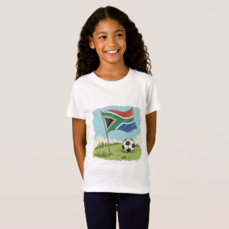 T-Shirt South Africa flag and soccer ball