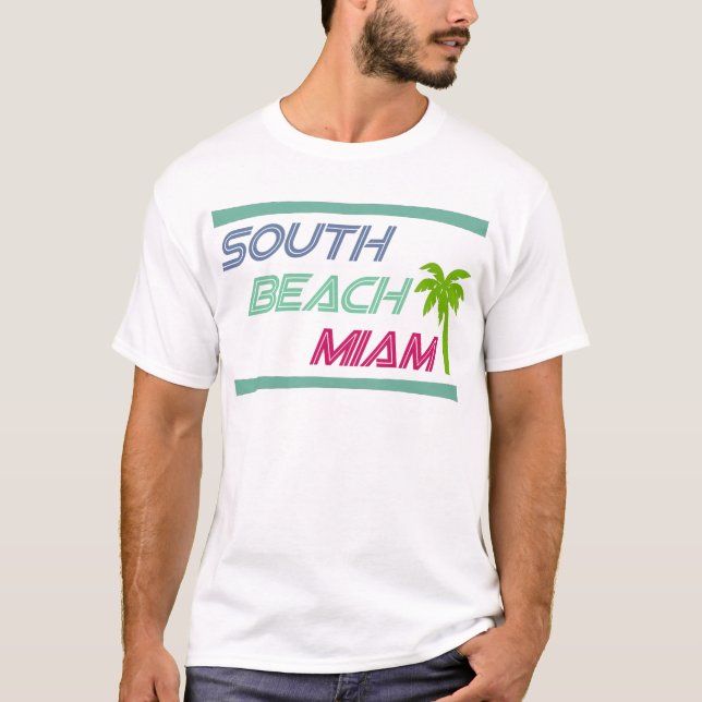 T-shirt South Beach Miami par U.S. Custom Ink (Devant)