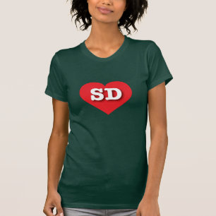 T-shirt South Dakota Red Heart - J'aime SD