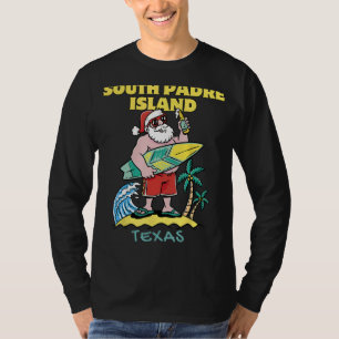 T-shirt SOUTH PADRE ISLAND TEXAS Père Noël Christmas Surfi