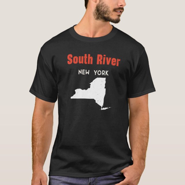T-shirt South River New York USA State America Travel New  (Devant)