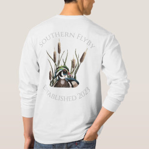 T-shirt Southern FlyBy Bois Canard avec Cattails Longues M