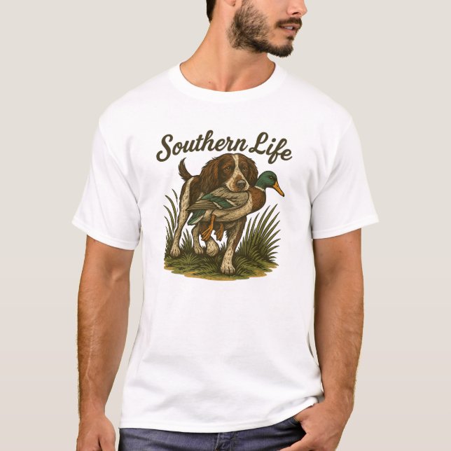 T-shirt Southern Life Duck Hunting Fishing (Devant)