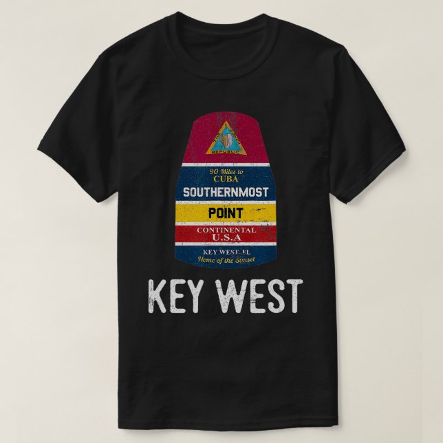 T-shirt Southernmost Point Key West Florida Keys Souvenir (Design devant)