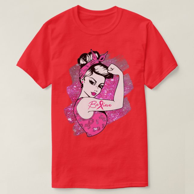 T-shirt Soutien à la sensibilisation des guerriers du canc (Design devant)