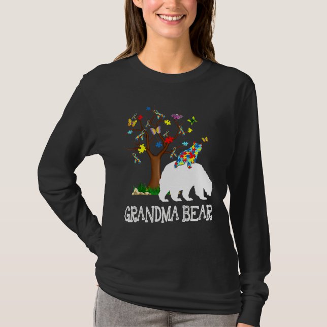 T-shirt Soutien à l'ours de grand-mère sensibilisation sur (Devant)