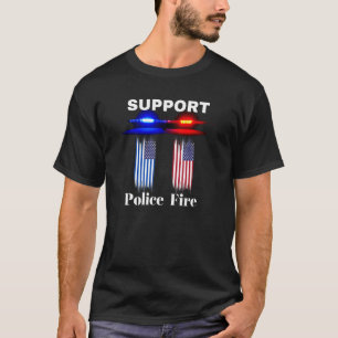 T-shirt Soutien à nos services de police et d'incendie - 1