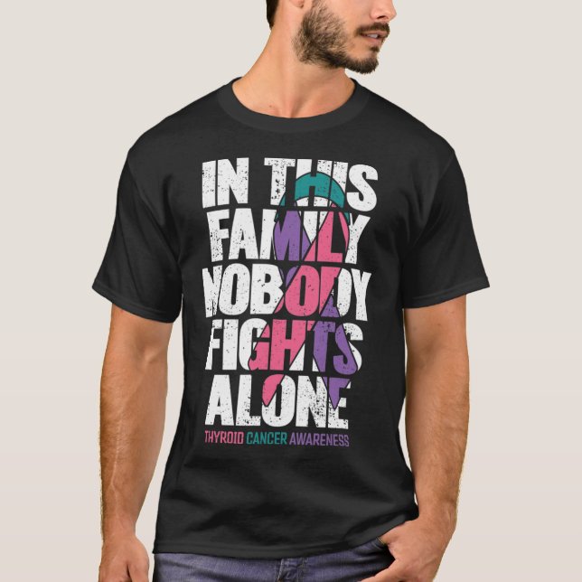 T-shirt Soutien au cancer Famille Thyroïde Sensibilisation (Devant)