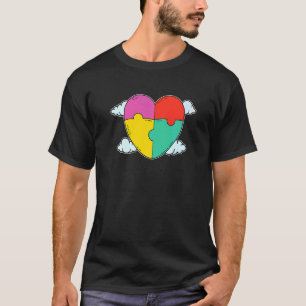 T-shirt Soutien autistique Heart Cloud Asperger Autisme