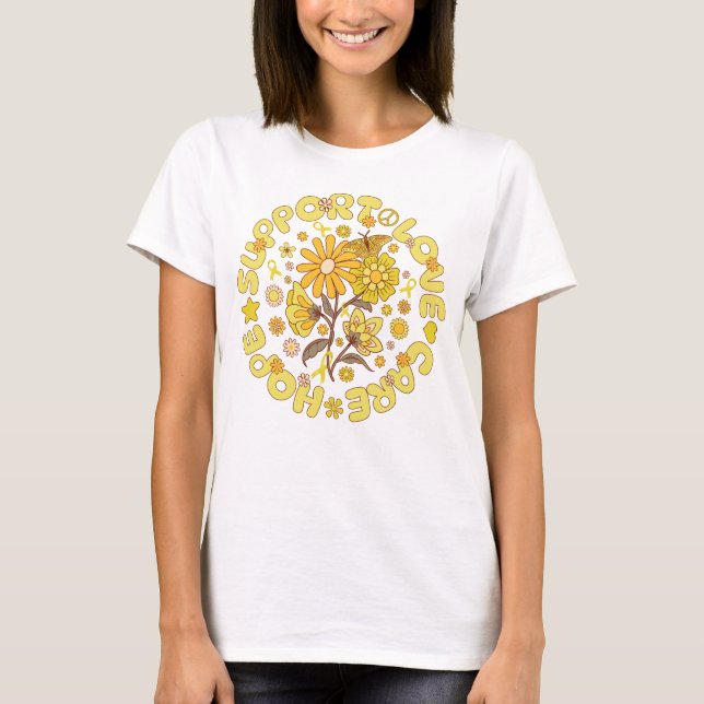 T-shirt soutien du cancer osseux espoir soins de l'amour (Devant)