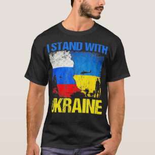 T-shirt Soutien Du Drapeau Soldat Je Me Trouve Avec L'Ukra