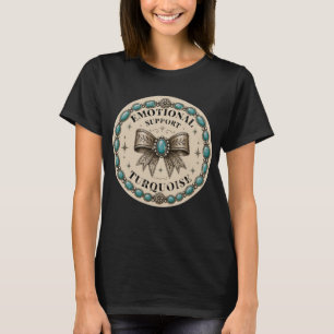 T-shirt Soutien émotionnel turquoise conception western