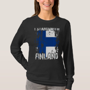 T-shirt Soutien Finlande Stand With Finland Drapeau