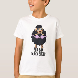 T-shirt Soutien-gorge Noir Mouton Drôle Animal Pun