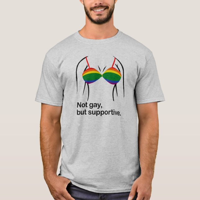 T-SHIRT SOUTIEN-GORGE NON GAI MAIS DE SUPPORT - .PNG (Devant)
