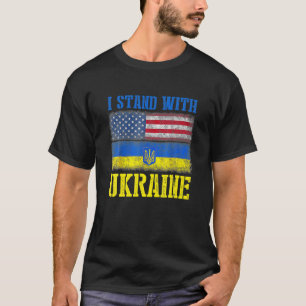 T-shirt Soutien Je Me Tiens Avec L'Ukraine Américain Ukrai
