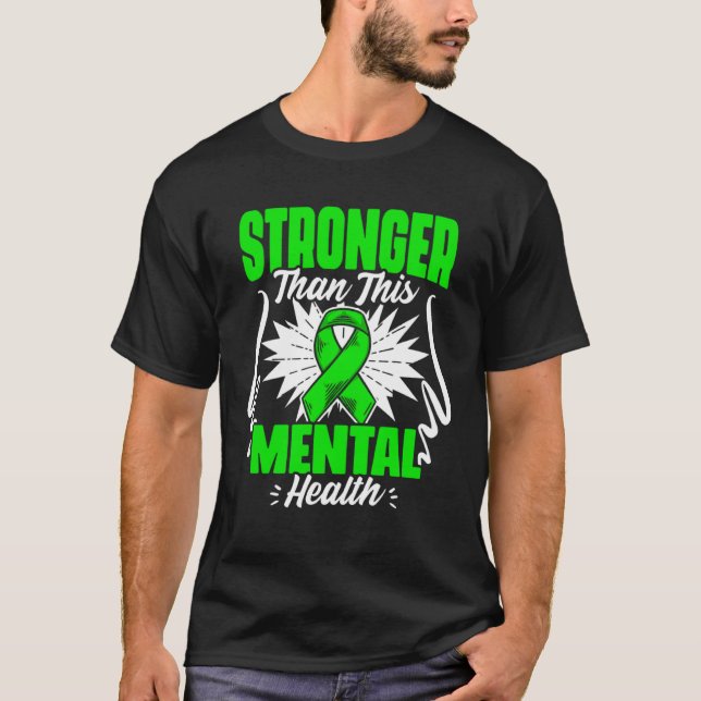 T-shirt Soutien plus fort que la maladie mentale Santé men (Devant)